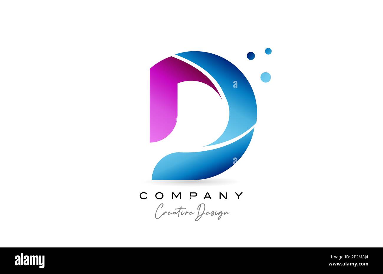 pink blue D alphabet letter logo icon design with gradient. Creative ...