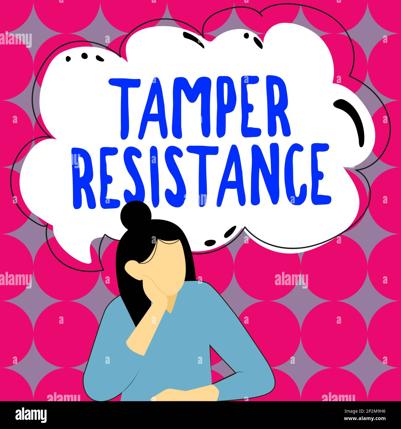 Sign displaying Tamper Resistance. Word for resilent to physical harm