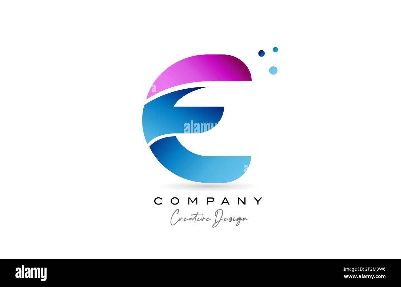 pink blue E alphabet letter logo icon design with gradient. Creative ...