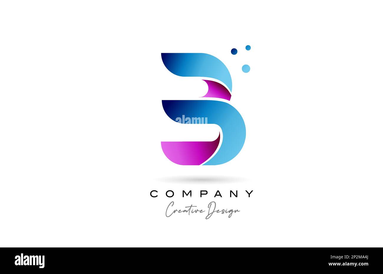 pink blue B alphabet letter logo icon design with gradient. Creative ...