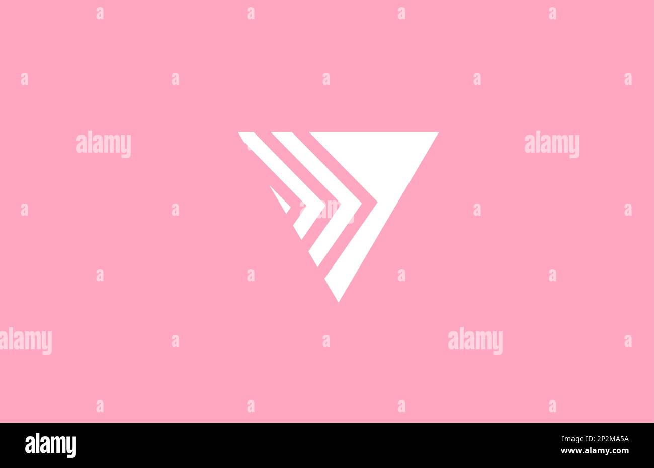 pink geometric V alphabet letter logo icon with line design. Creative ...