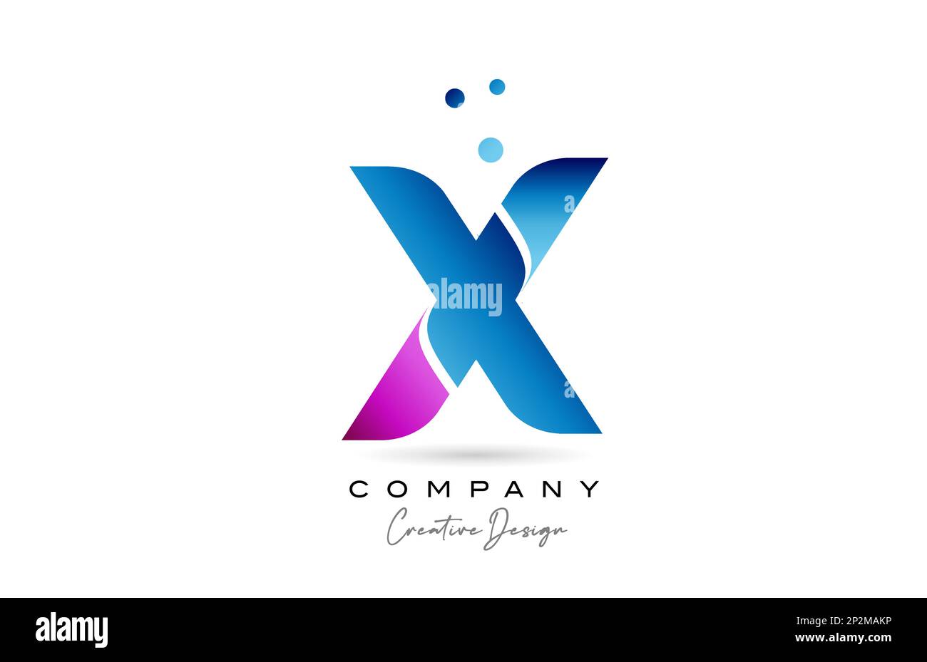 pink blue X alphabet letter logo icon design with gradient. Creative ...