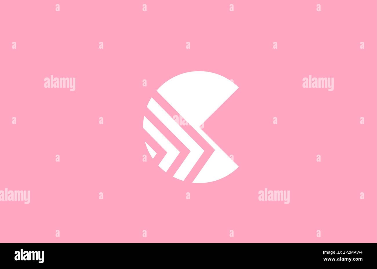 pink geometric C alphabet letter logo icon with line design. Creative ...