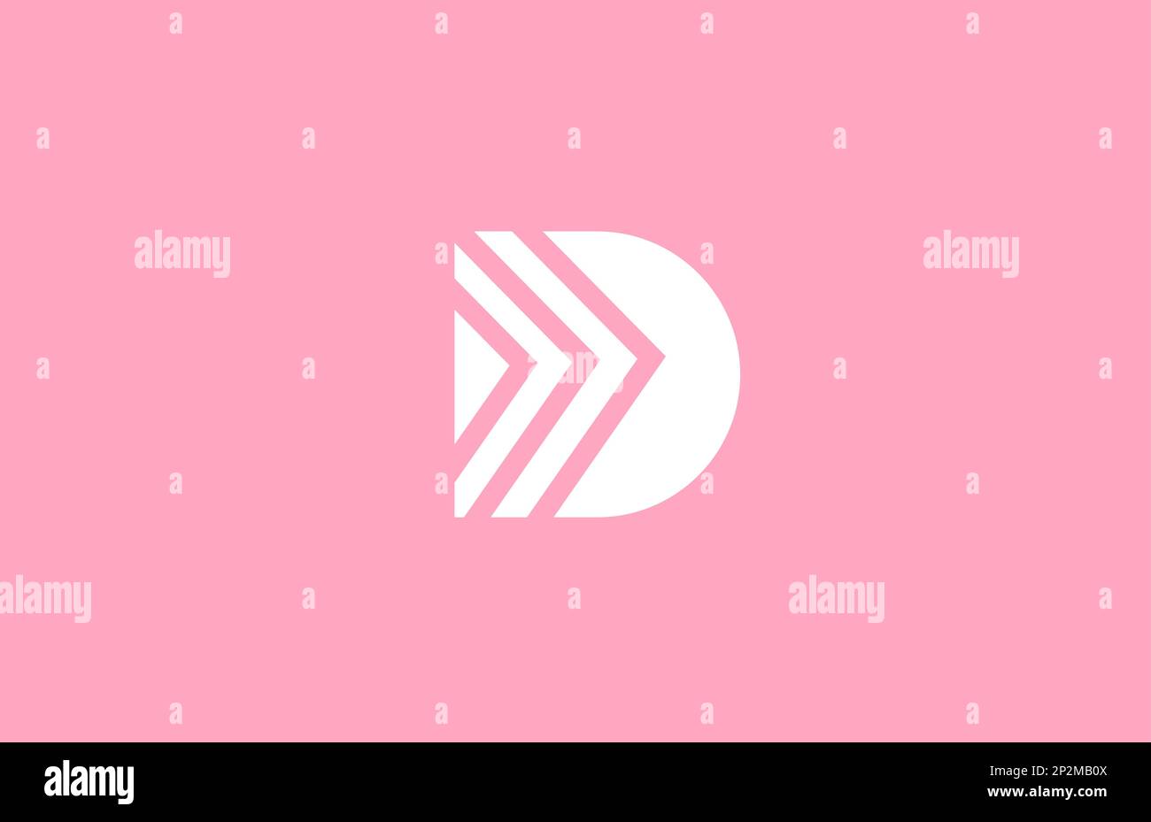pink geometric D alphabet letter logo icon with line design. Creative ...
