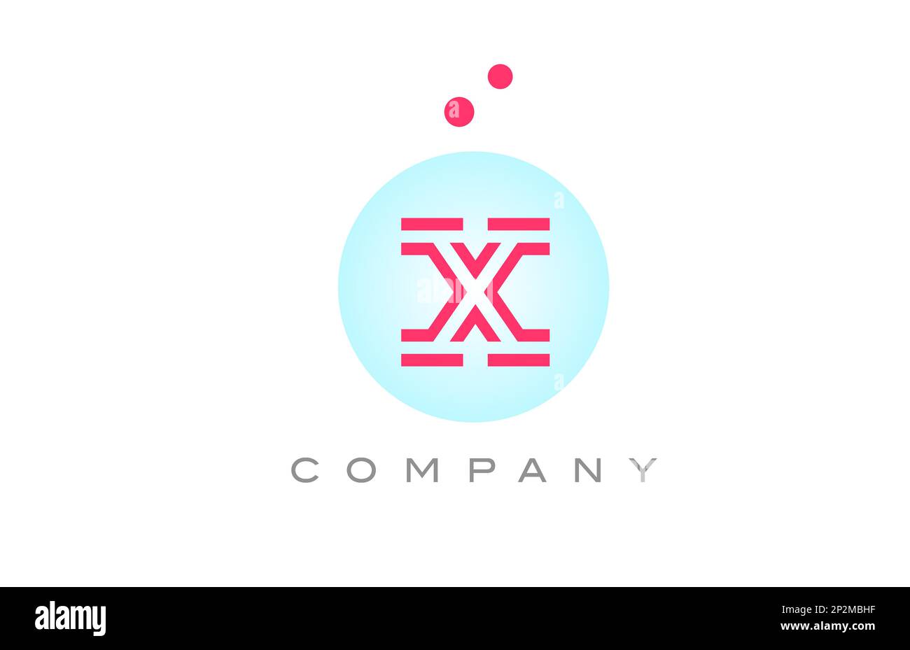 blue pink X alphabet letter logo icon design with dots. Creative ...