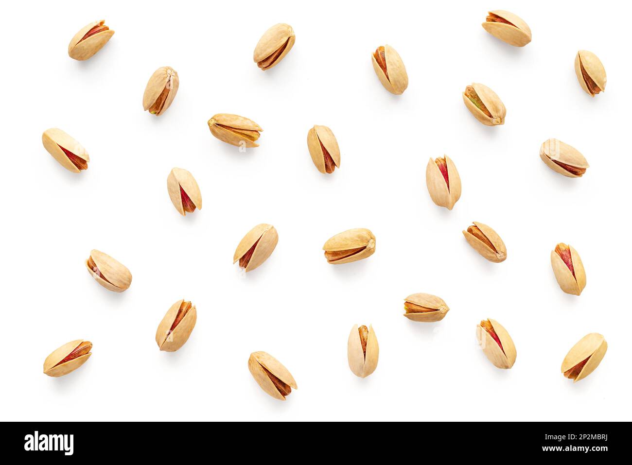 High-Quality Pistachios Isolated on White Background Stock Photo