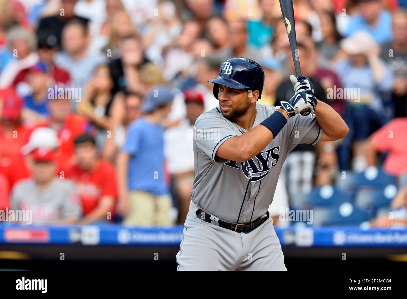 21 July 2015 Tampa Bay Rays first baseman James Loney (21) ready at the plate during the MLB