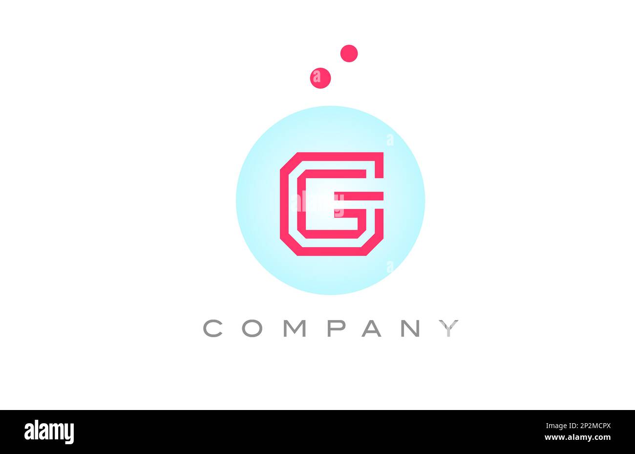 blue pink G alphabet letter logo icon design with dots. Creative ...