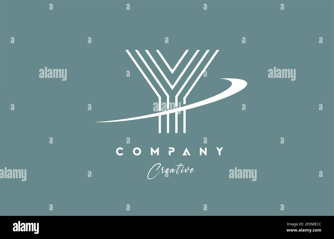 pastel color Y alphabet letter logo icon design with swoosh. Green ...