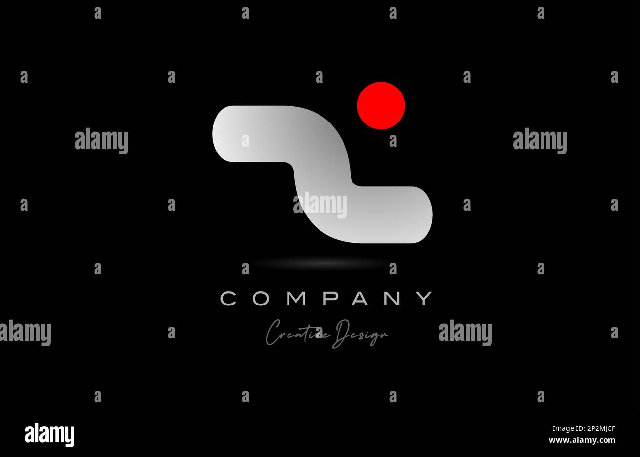 red grey Z alphabet letter logo icon design with dot. Creative polygon ...