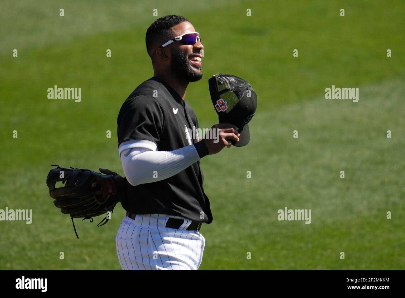 Chicago White Sox second baseman Elvis Andrus (1) laughs before of a spring  training baseball game against the Texas Rangers in Glendale, Saturday,  March 4, 2023. (AP Photo/Ashley Landis Stock Photo - Alamy