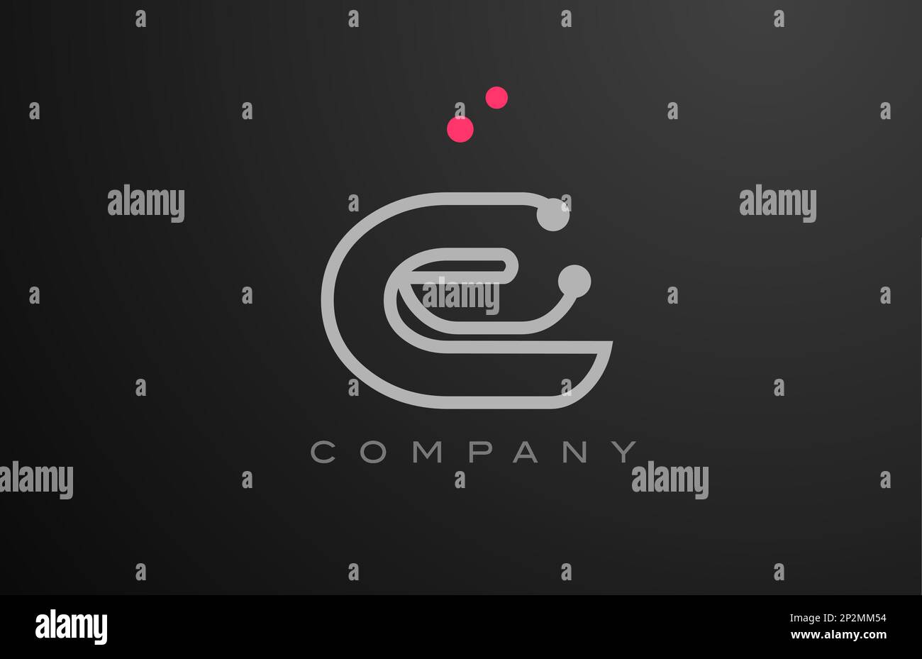grey E alphabet letter logo icon design with pink dot. Creative ...