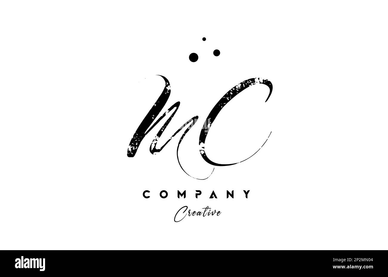 vintage MC alphabet letter logo icon combination design with dots ...