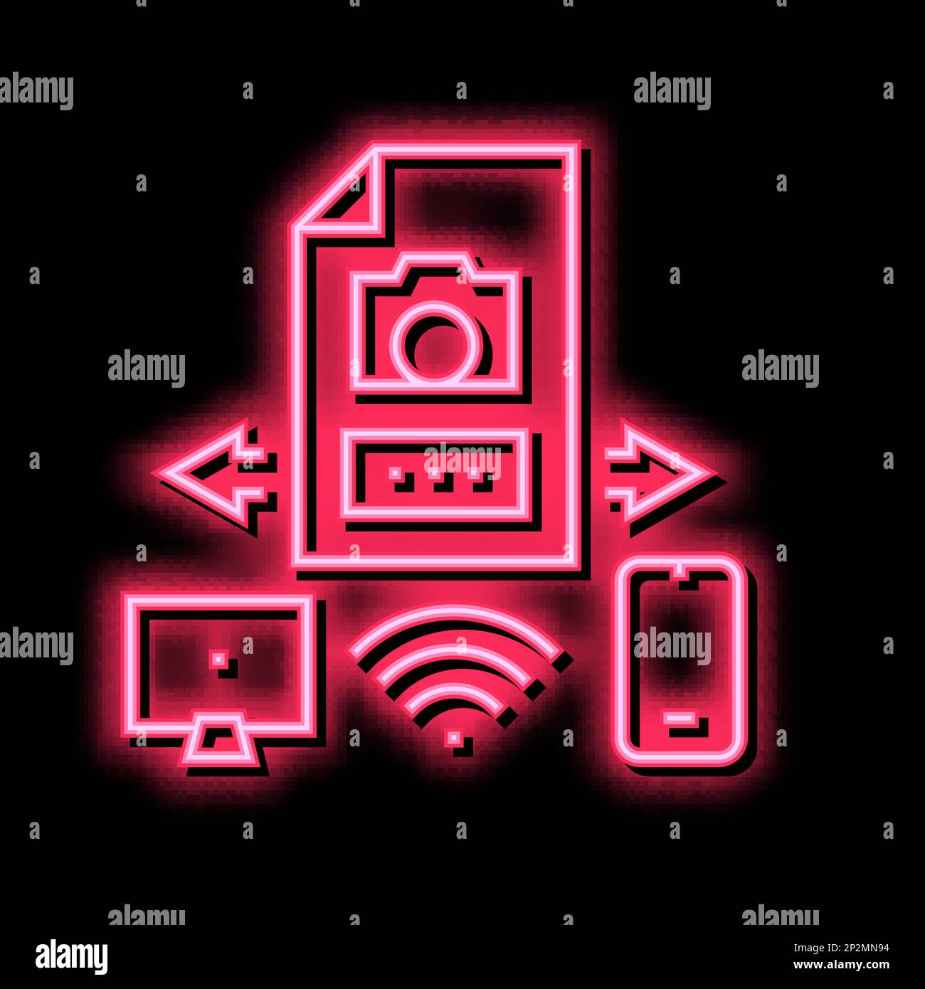 devices photo exchange neon glow icon illustration Stock Vector Image ...