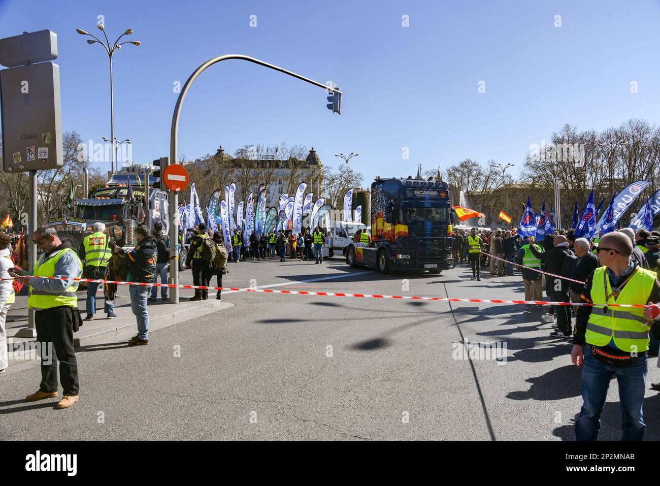 Madrid 04-03-2023 -Manifestación de policías y guardias civiles en Madri Stock Photo