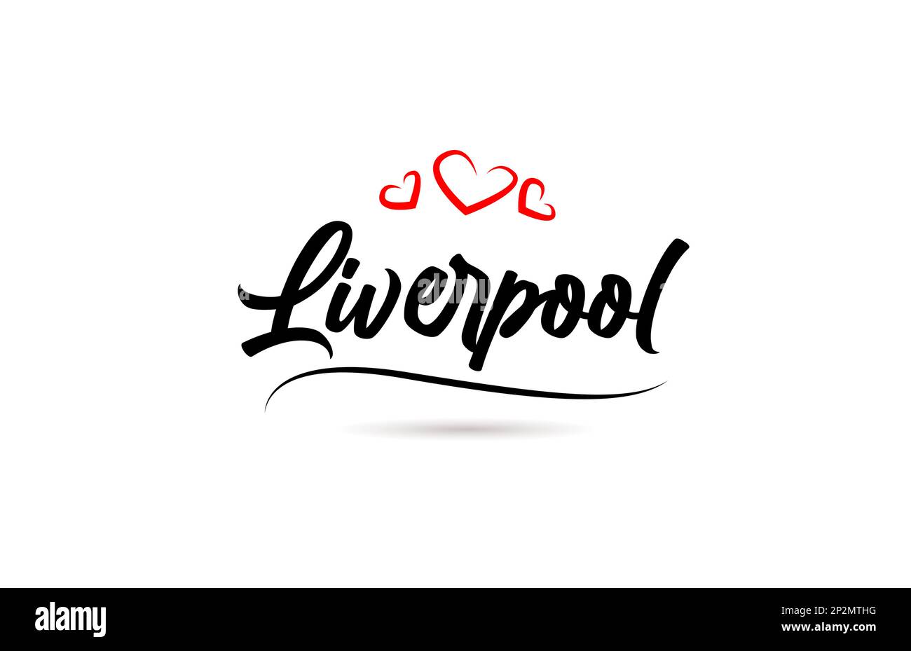 Liverpool european city typography text word with love style. Hand lettering. Modern calligraphy text Stock Vector