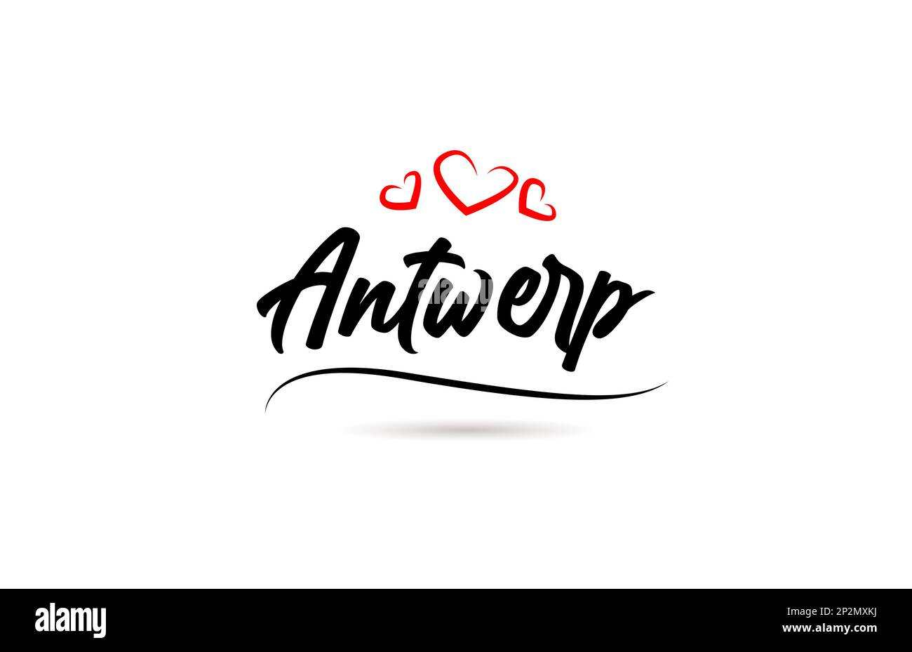 Antwerp european city typography text word with love style. Hand