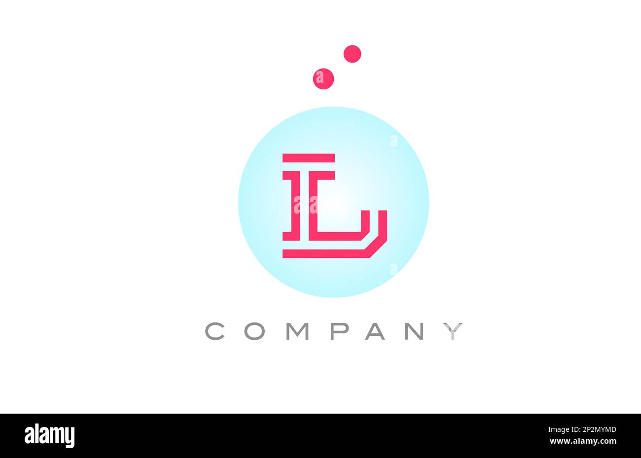 blue pink L alphabet letter logo icon design with dots. Creative ...