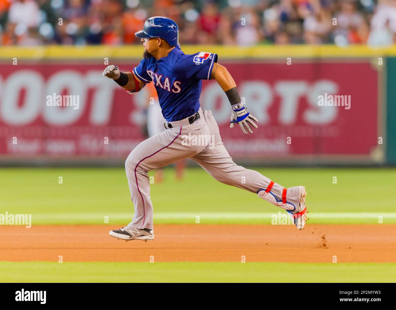 This is a 2015 photo of Rougned Odor of the Texas Rangers baseball team.  This image reflects the Texas Rangers active roster as of Monday, March 2,  2015, when this image was