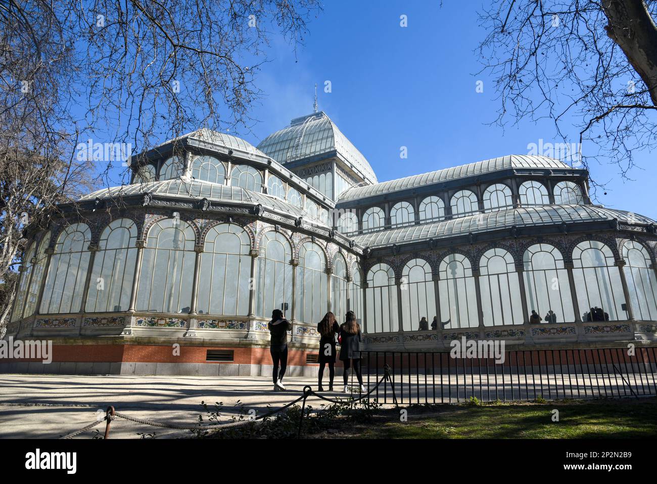 madrid 04-03-2023- palacio de cristas situado en el parque del retiro Stock Photo