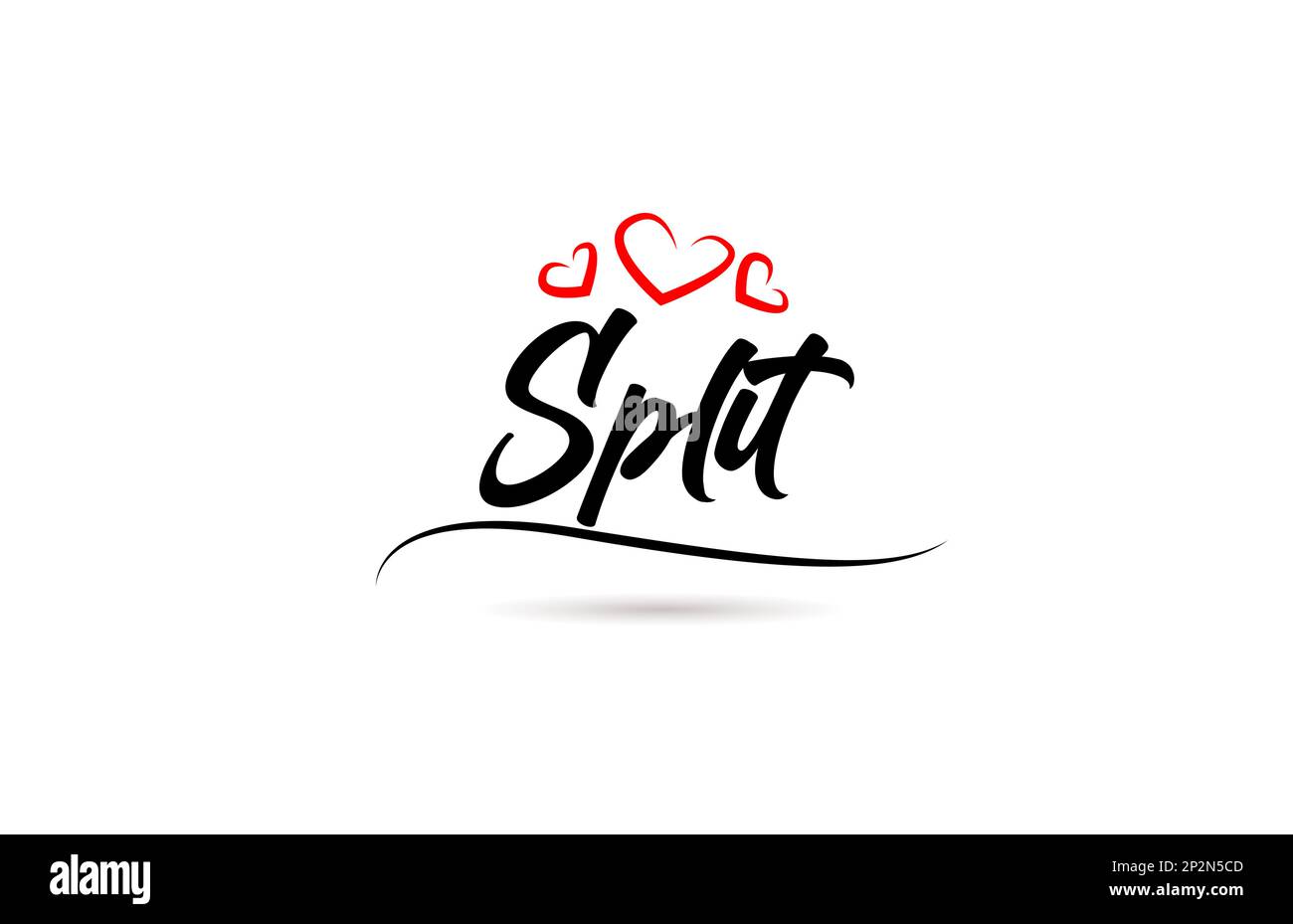 Split european city typography text word with love style. Hand ...