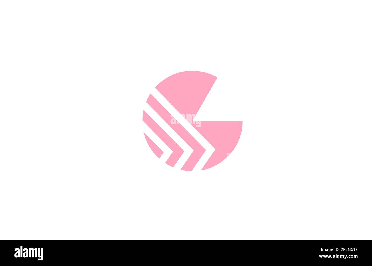 pink letter G alphabet logo icon with line design. Creative geometric ...