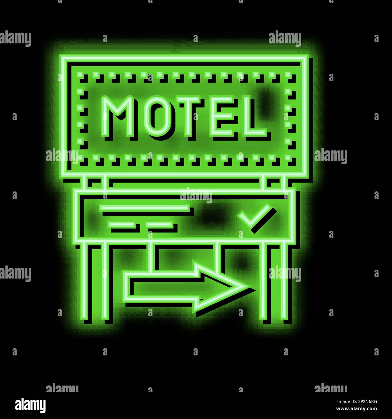 road advertising mark motel neon glow icon illustration Stock Vector ...