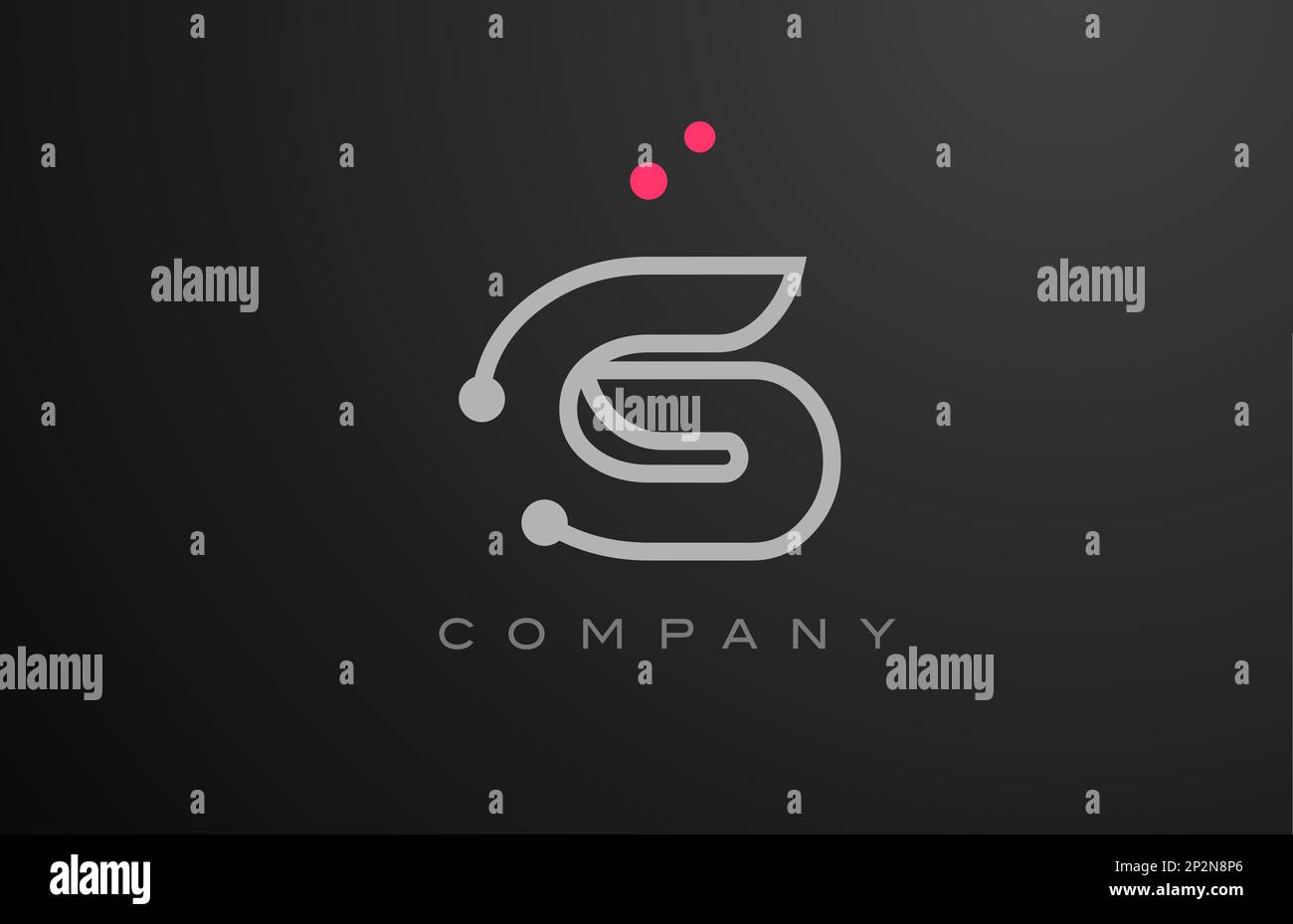 grey G alphabet letter logo icon design with pink dot. Creative ...