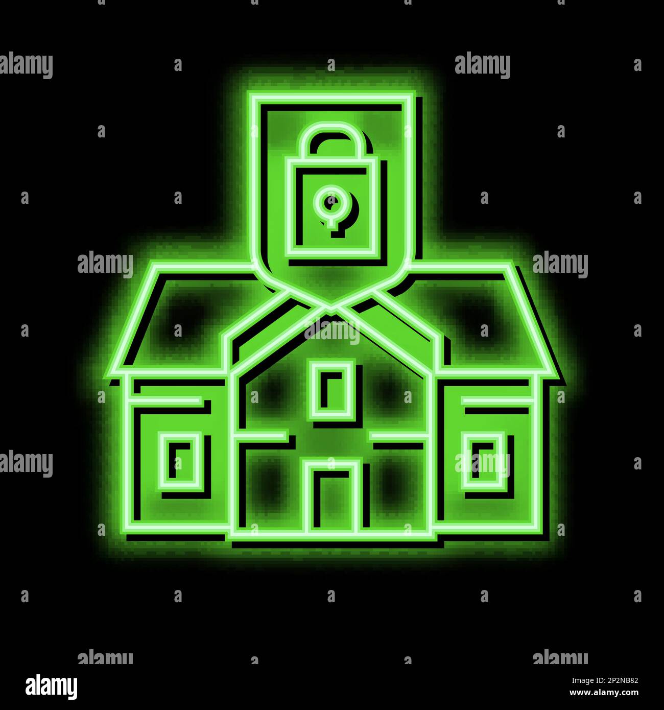 house protect neon glow icon illustration Stock Vector Image & Art - Alamy
