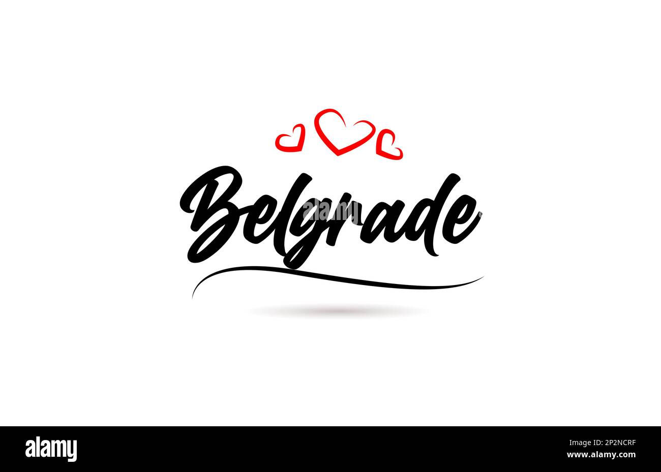 Belgrade european city typography text word with love style. Hand lettering. Modern calligraphy text Stock Vector