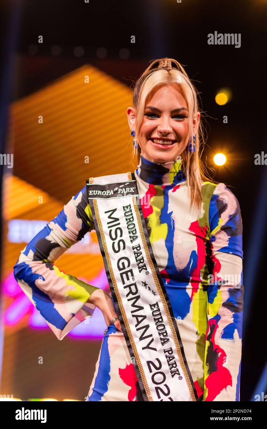 Rust, Germany. 04th Mar, 2023. Kira Geiss, Miss Germany 2023, is on