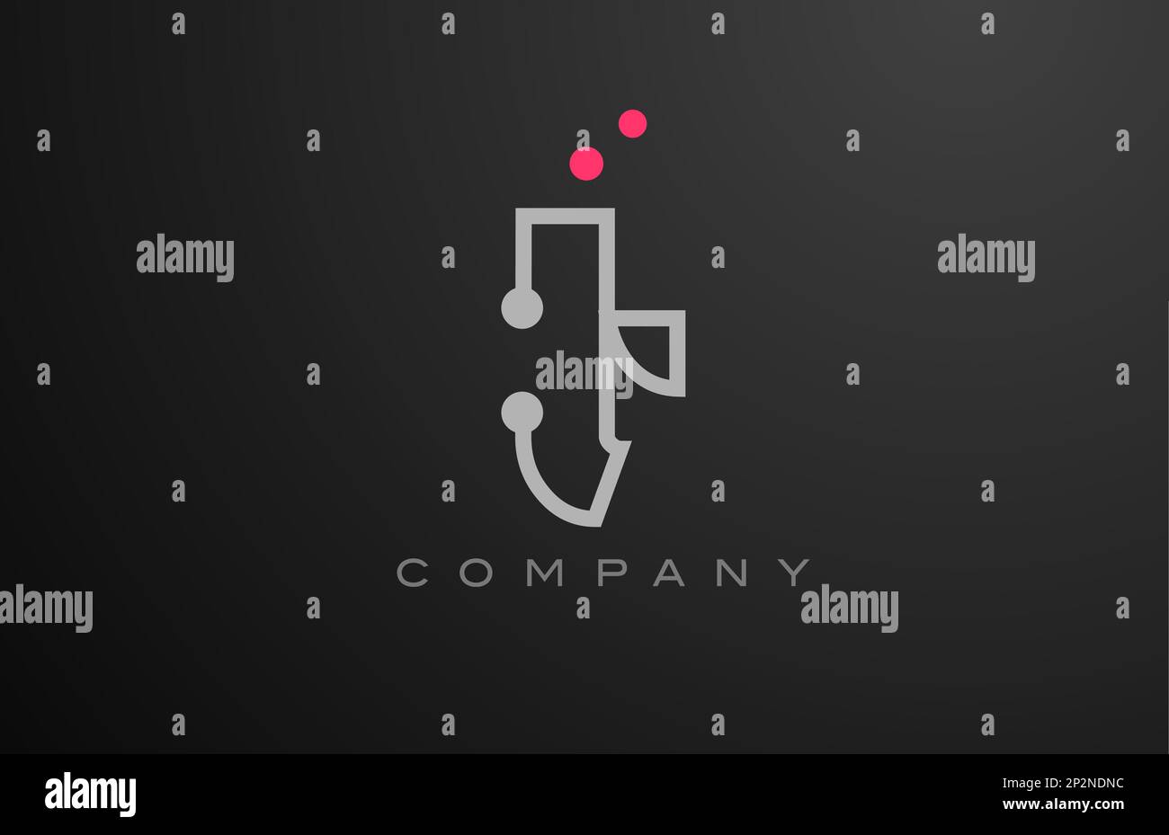 grey T alphabet letter logo icon design with pink dot. Creative ...