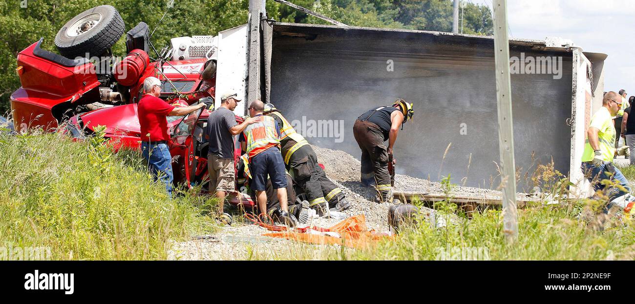 Firefighters and paramedics from Hudson and Waterloo, along with the