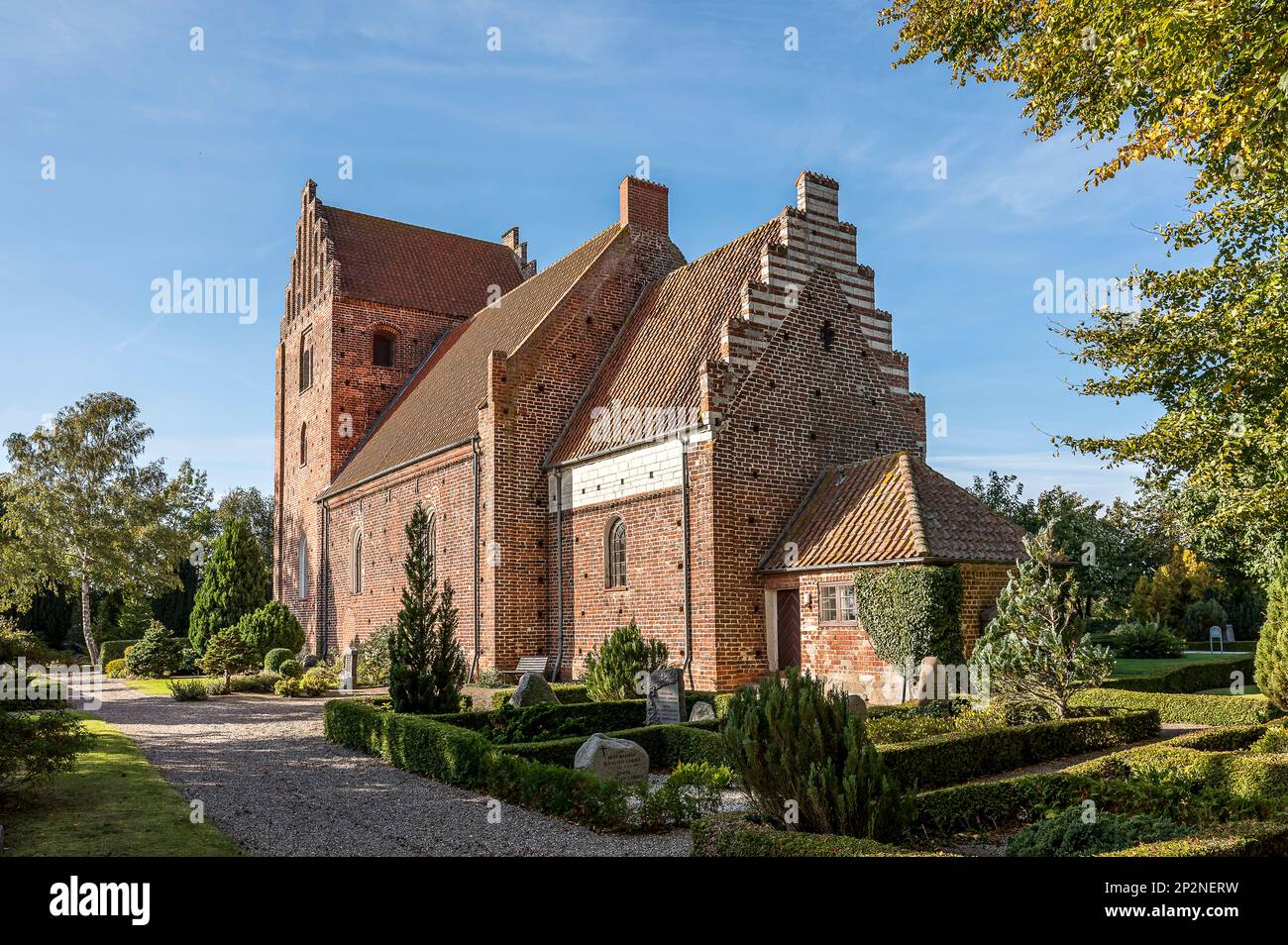 Keldby church famous for its medieval frescos, Denmark, October 10. 2022 Stock Photo