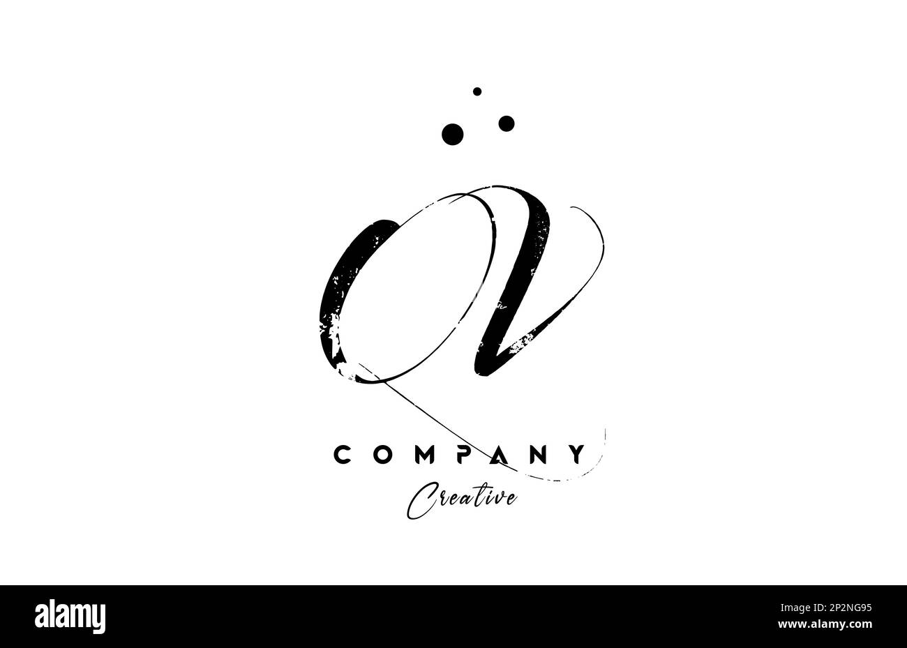 vintage QV alphabet letter logo icon combination design with dots ...