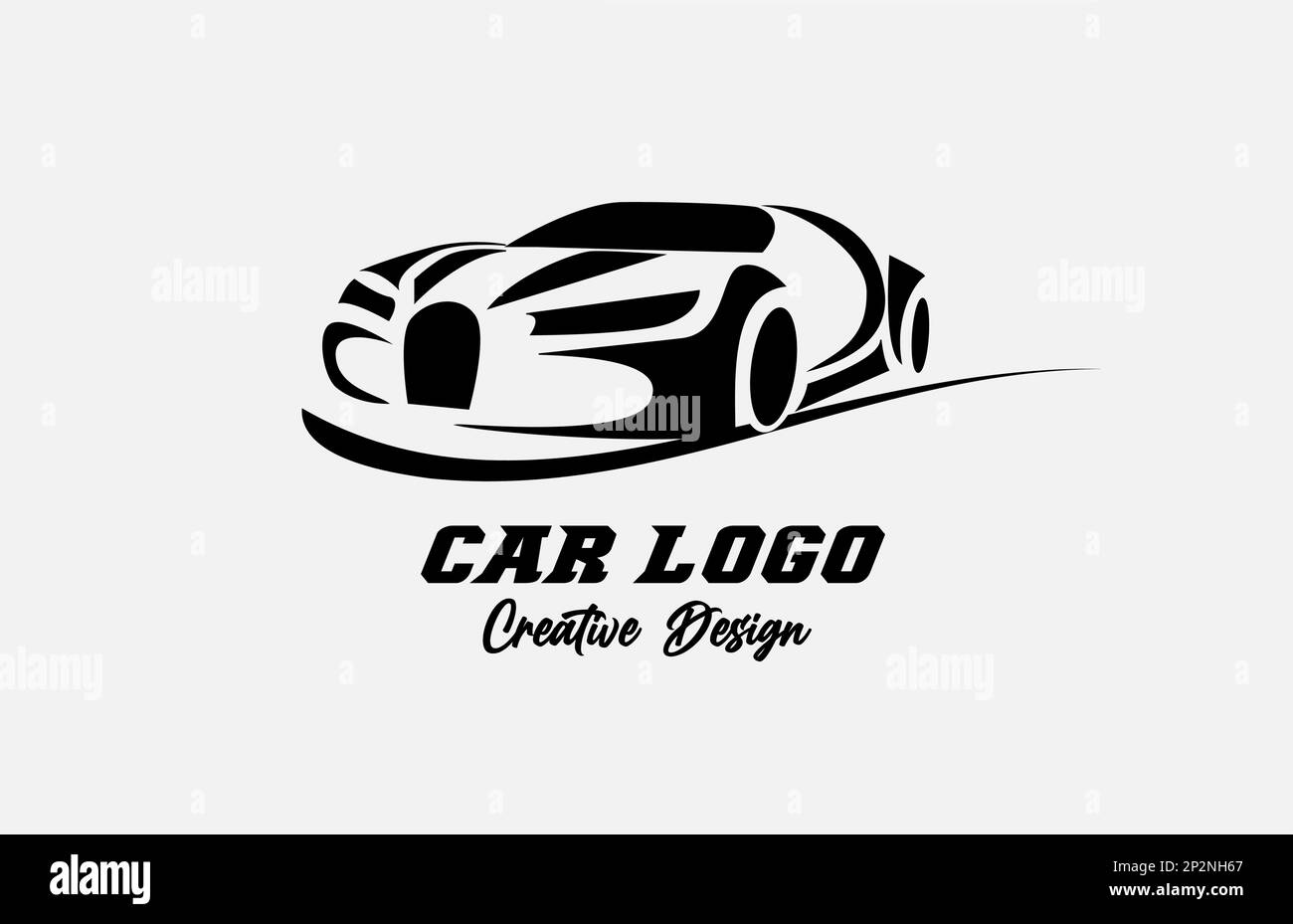 black white car logo icon design with shapes. Automobile creative