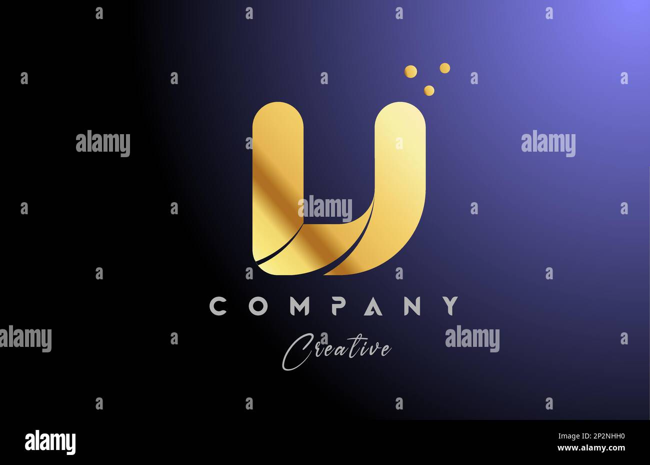 gold golden V alphabet letter logo icon design. Yellow blue color with ...