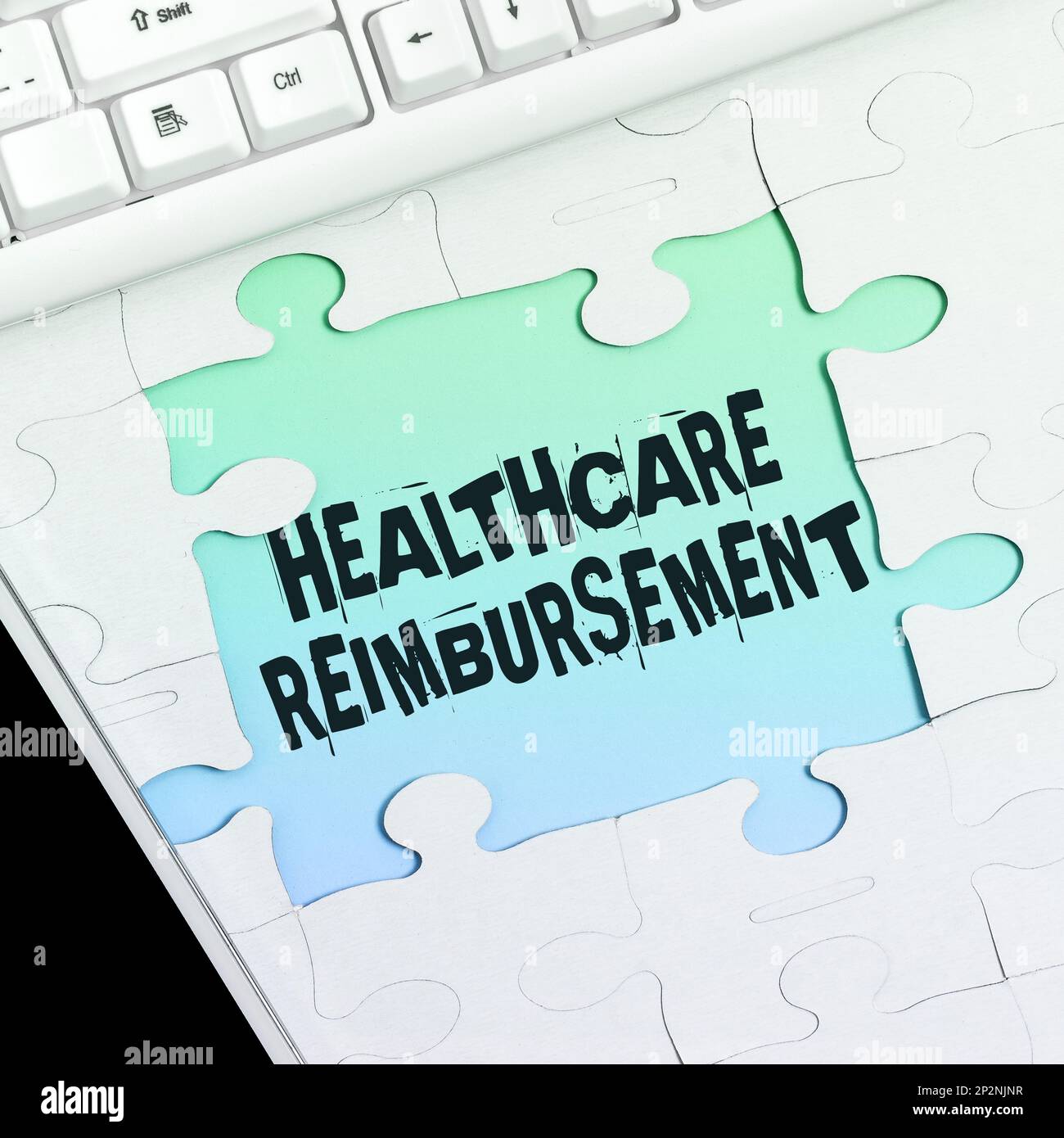 Text caption presenting Healthcare Reimbursement. Business approach