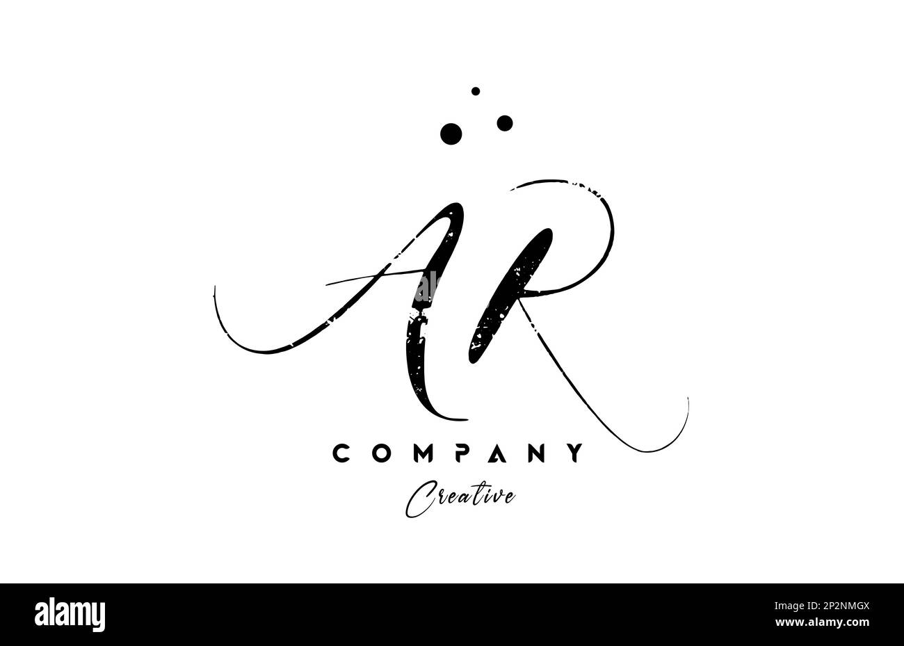 vintage AR alphabet letter logo icon combination design with dots ...