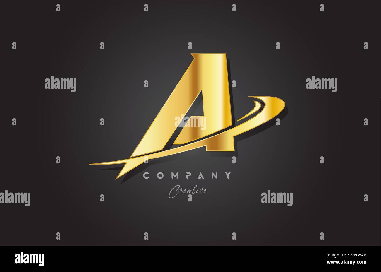A golden alphabet letter logo icon design. Template for company and ...