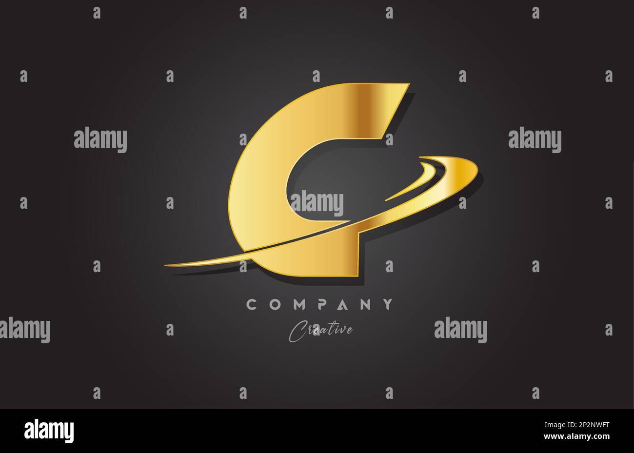 C golden alphabet letter logo icon design. Template for company and ...
