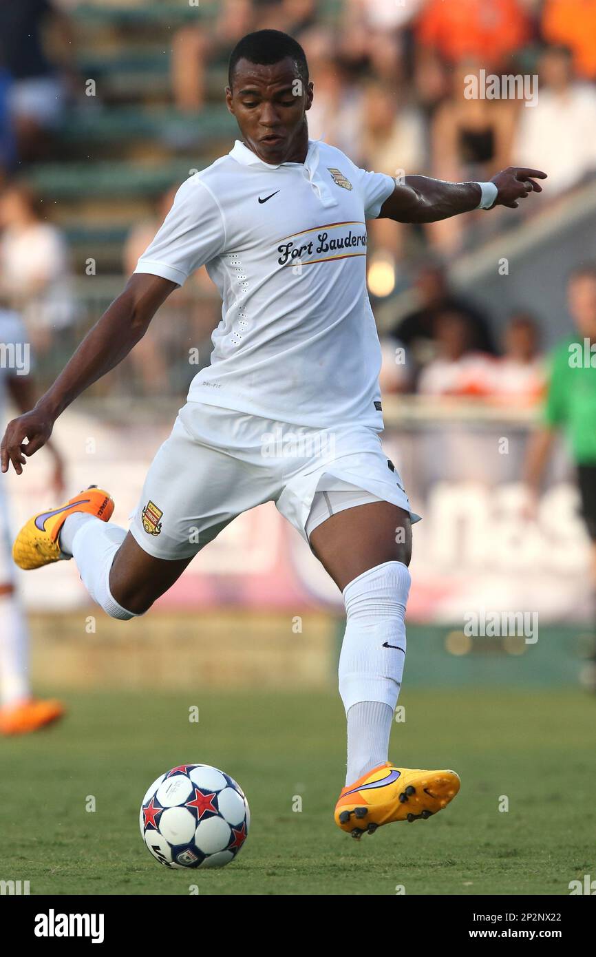 08 July 2015: Fort Lauderdale's Marlon Freitas (BRA). The Carolina  RailHawks hosted the Fort Lauderdale Strikers at WakeMed Stadium in Cary,  North Carolina in a North American Soccer League 2015 Fall Season