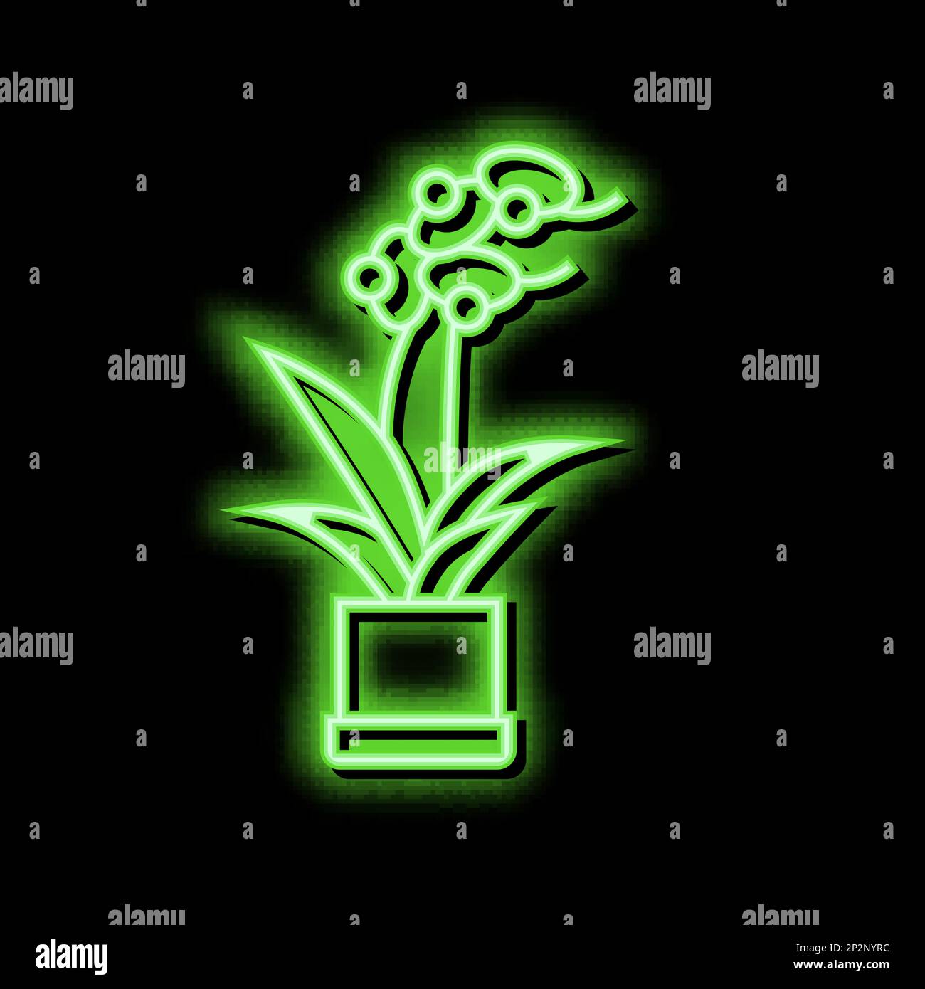 flower in pot neon glow icon illustration Stock Vector Image & Art - Alamy