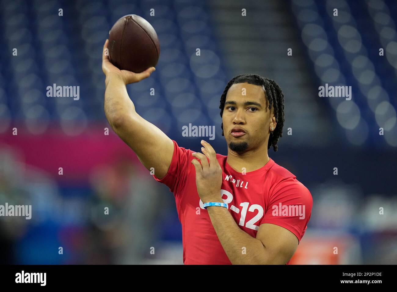 Ohio State Quarterback Cj Stroud Runs A Drill At The Nfl Football Scouting Combine In