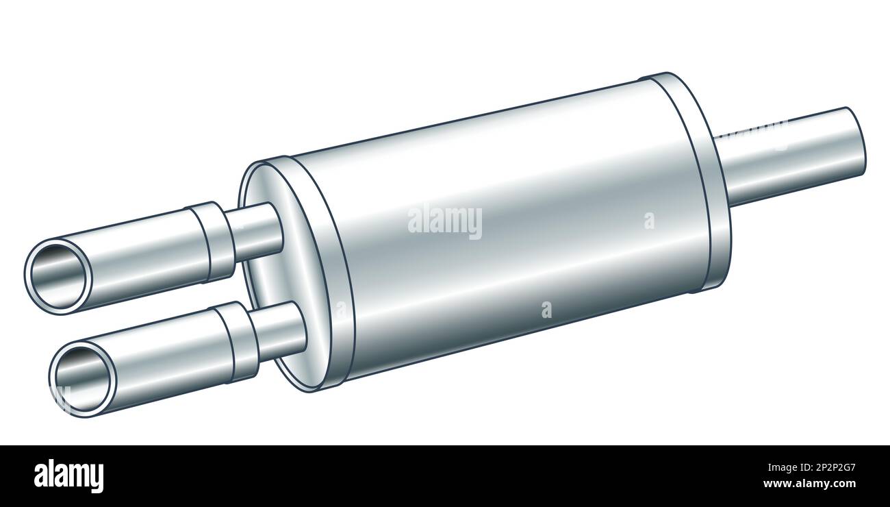 Illustration of a car exhaust muffler Stock Vector Image & Art Alamy