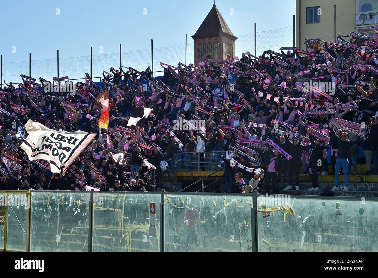 Fans of Palermo Football Club show their colors on game day, Palermo Stock  Photo - Alamy