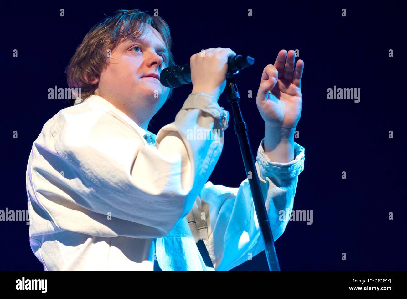 Oslo, Norway 03 March 2023, Lewis Capaldi performing at Oslo Spektrum, Norway, during his Broken By Desire To Be Heavenly Sent concert tour 03 March 2023 in Oslo, Norway. credit: Nigel Waldron/Alamy Live News Stock Photo