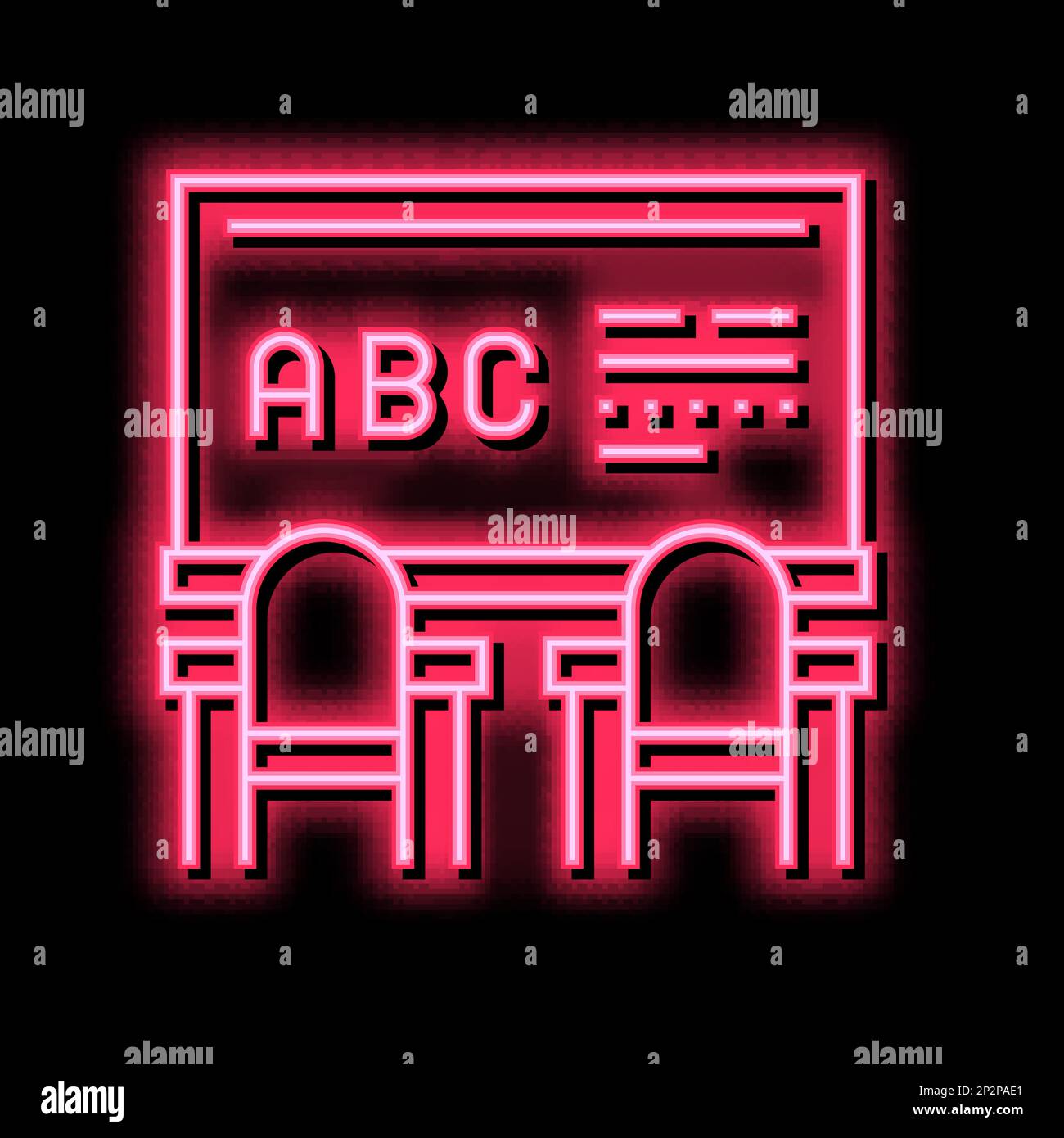 classroom blackboard neon glow icon illustration Stock Vector Image ...