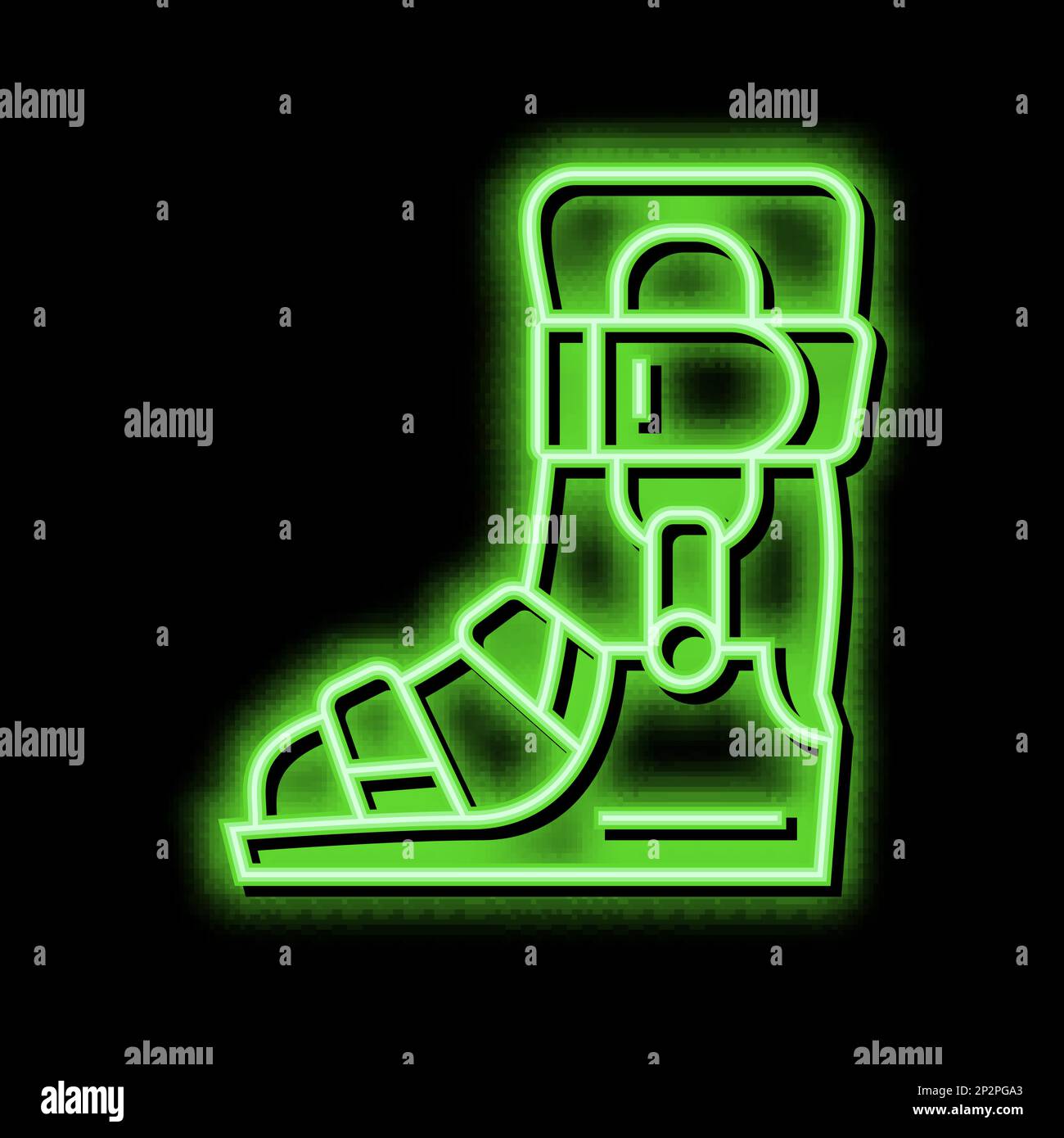 bandage for treatment flat feet neon glow icon illustration Stock