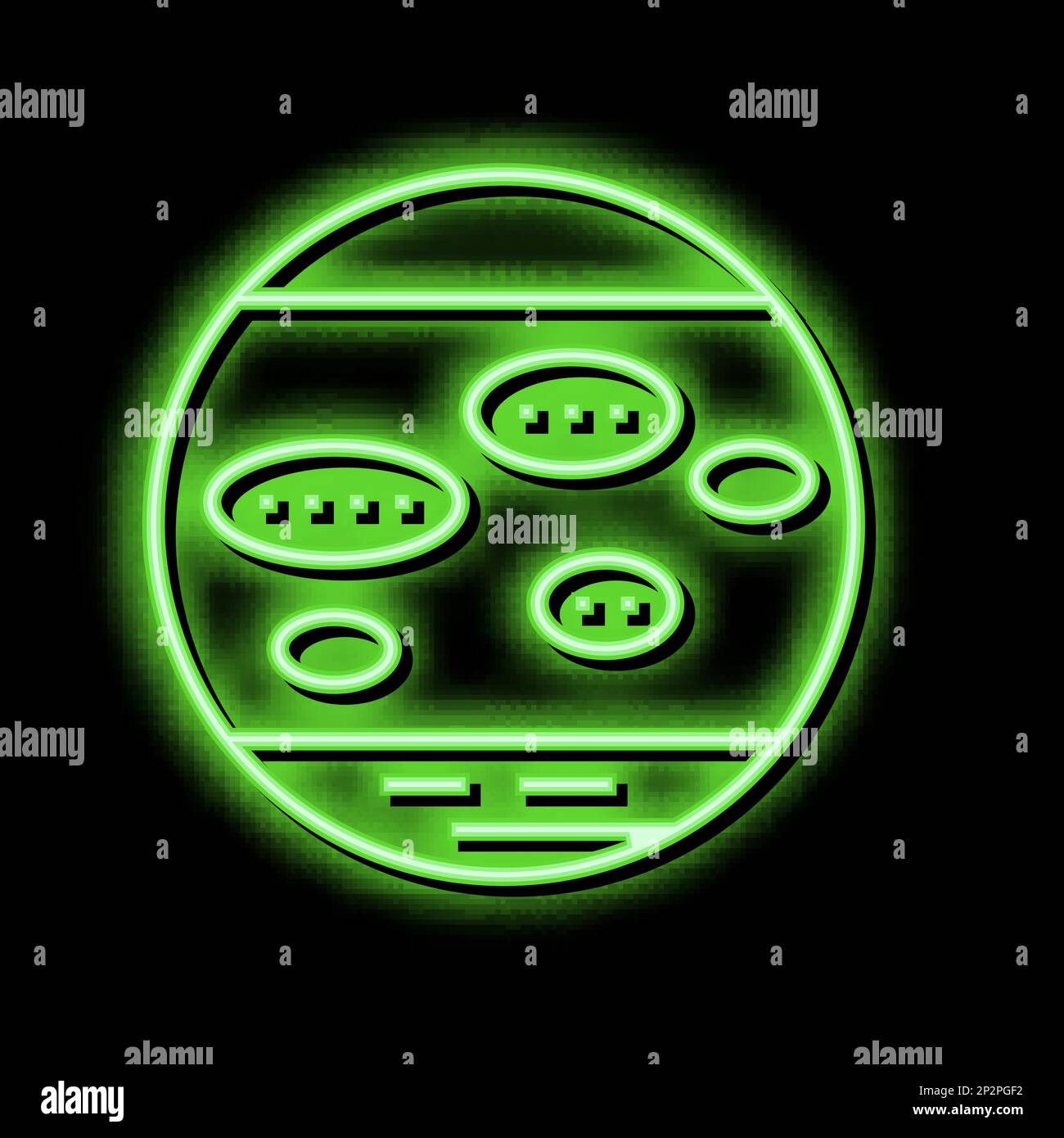 nummular eczema neon glow icon illustration Stock Vector